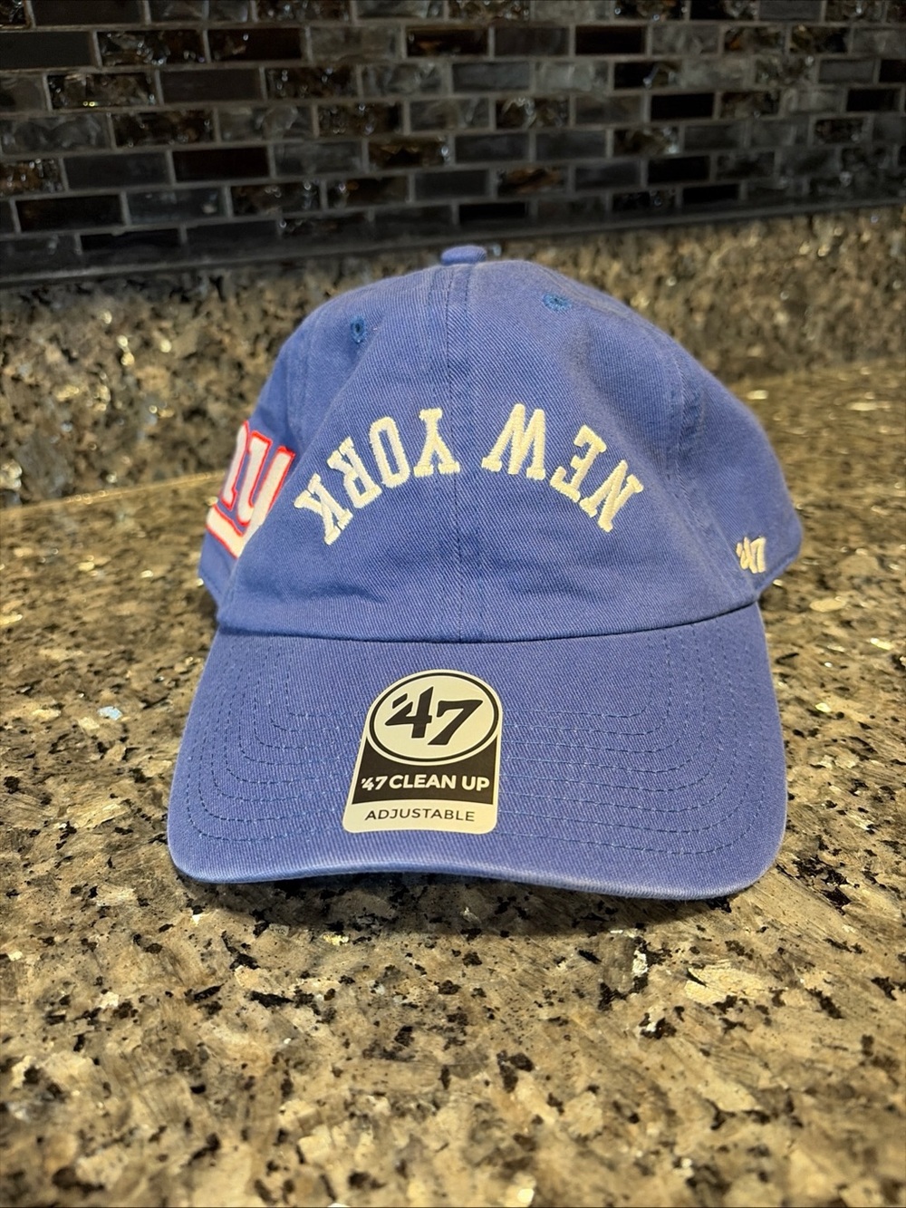 '47 Clean Up New York Giants Upside-Down Arch Flip Strapback Dad Cap Hat New